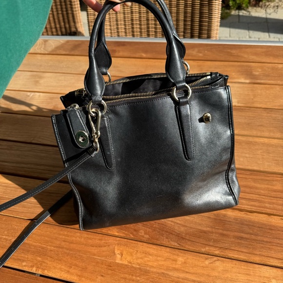 Black Leather Coach Handbag - Picture 11 of 12